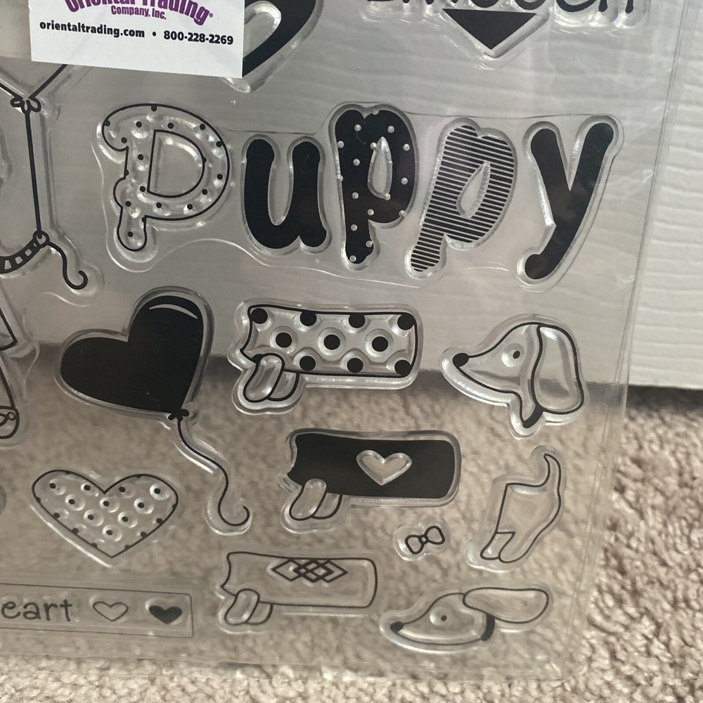 Clear Stamps Puppy Love Dachshund Weenie Dog Sweetheart Valentine 24 pieces - Picture 4 of 6